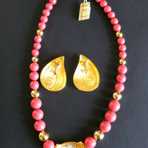 Vintage Napier '80s Beaded and Enameled Necklace & Earring Set - Picture 8 of 9